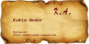 Kukta Andor névjegykártya