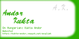 andor kukta business card